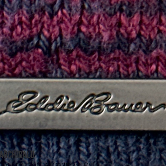 Men’s Eddie Bauer Fair Isle Half Zip Navy Maroon Sweater, Size Extra Large Y2K. - Picture 4 of 11
